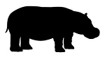 Hippopotamus Silhouette  Decal Sticker